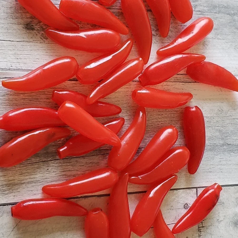 Vintage Lot of 12 Plastic Red Chili Pepper Light Covers